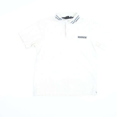 McKenzie Men's White Short Sleeve Polo Shirt Size S Regular Fit