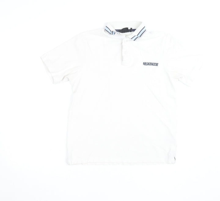 McKenzie Men's White Short Sleeve Polo Shirt Size S Regular Fit