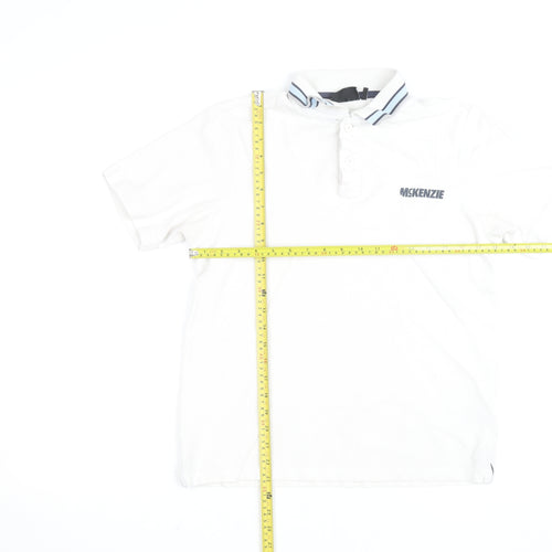 McKenzie Men's White Short Sleeve Polo Shirt Size S Regular Fit
