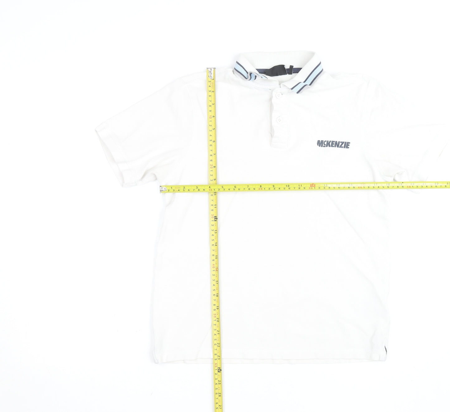McKenzie Men's White Short Sleeve Polo Shirt Size S Regular Fit