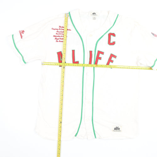 Alife Men's White 2XL Baseball Polo Shirt with Embroidered Logo