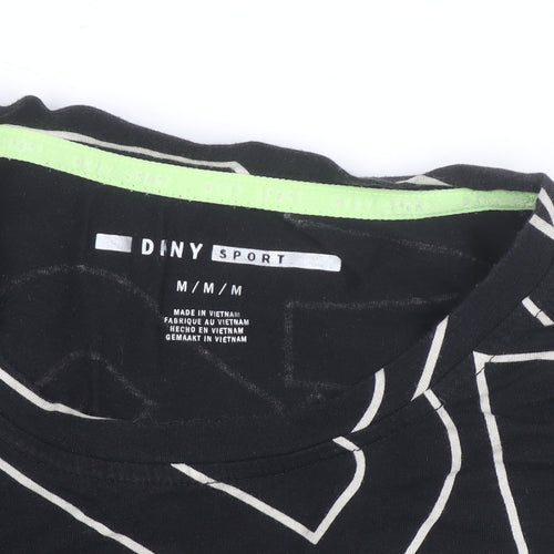 DKNY Women's Black Cropped Logo T-Shirt in Size M