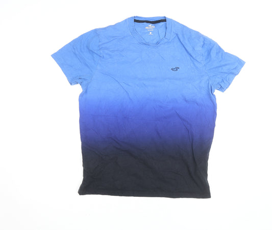 Hollister Men's Blue Ombre Crew Neck Cotton T-Shirt Size L