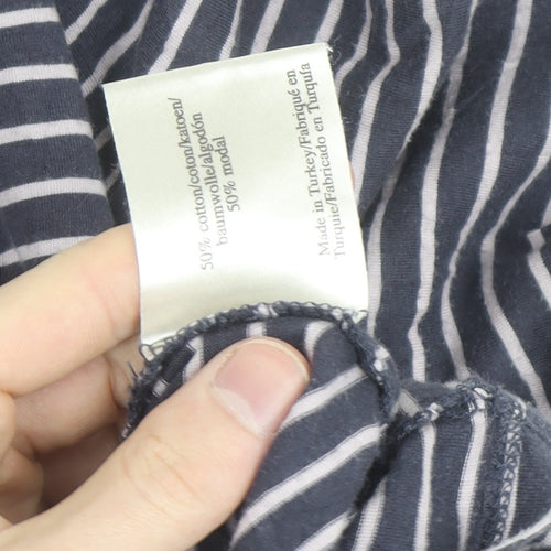 Laura Ashley Women’s Blue Striped Long Sleeve Boat Neck T-Shirt Size 20