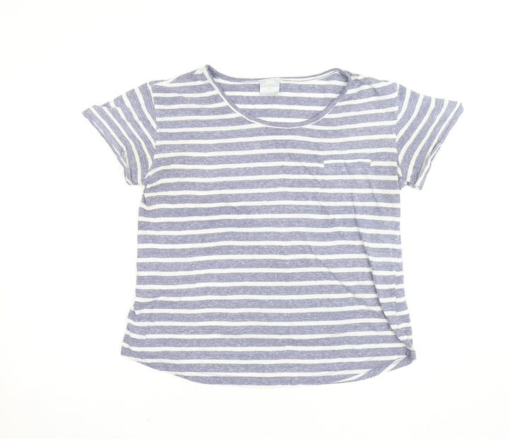 Trespass Womens Blue White Striped Short Sleeve T-Shirt UK 12