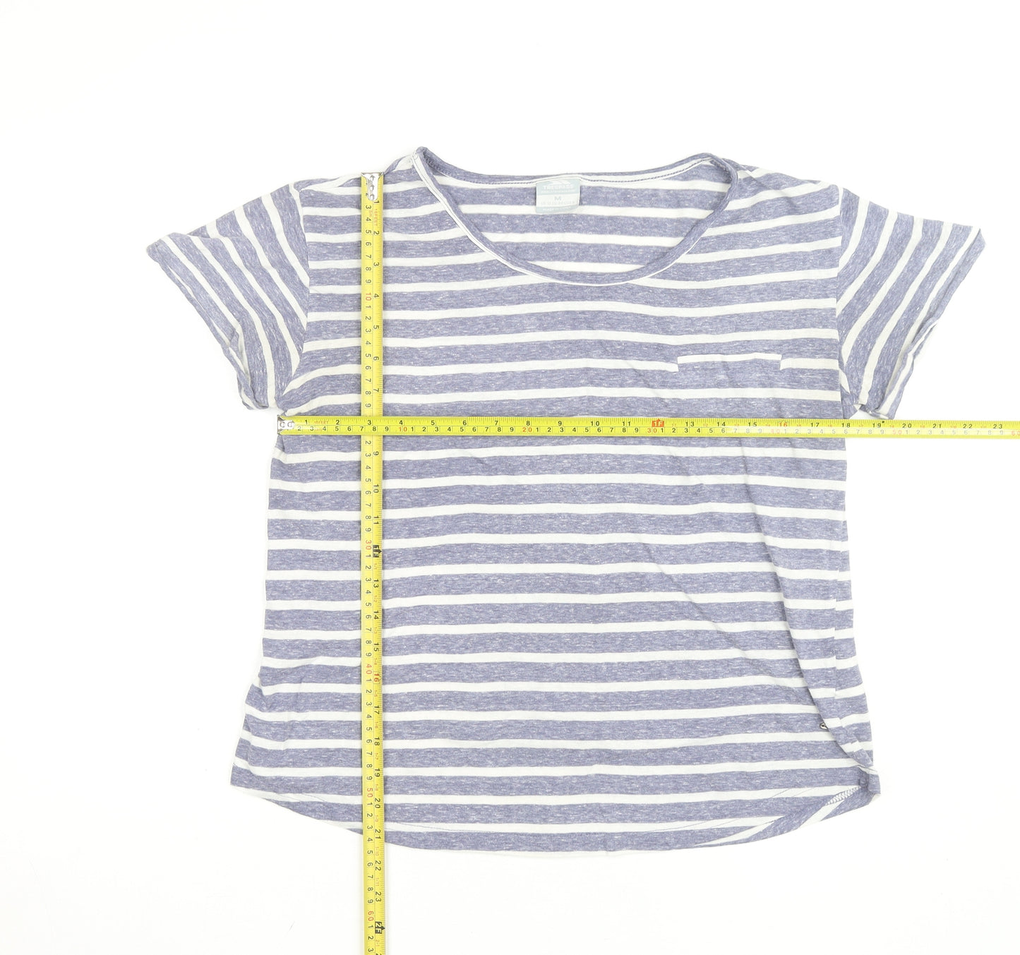 Trespass Womens Blue White Striped Short Sleeve T-Shirt UK 12