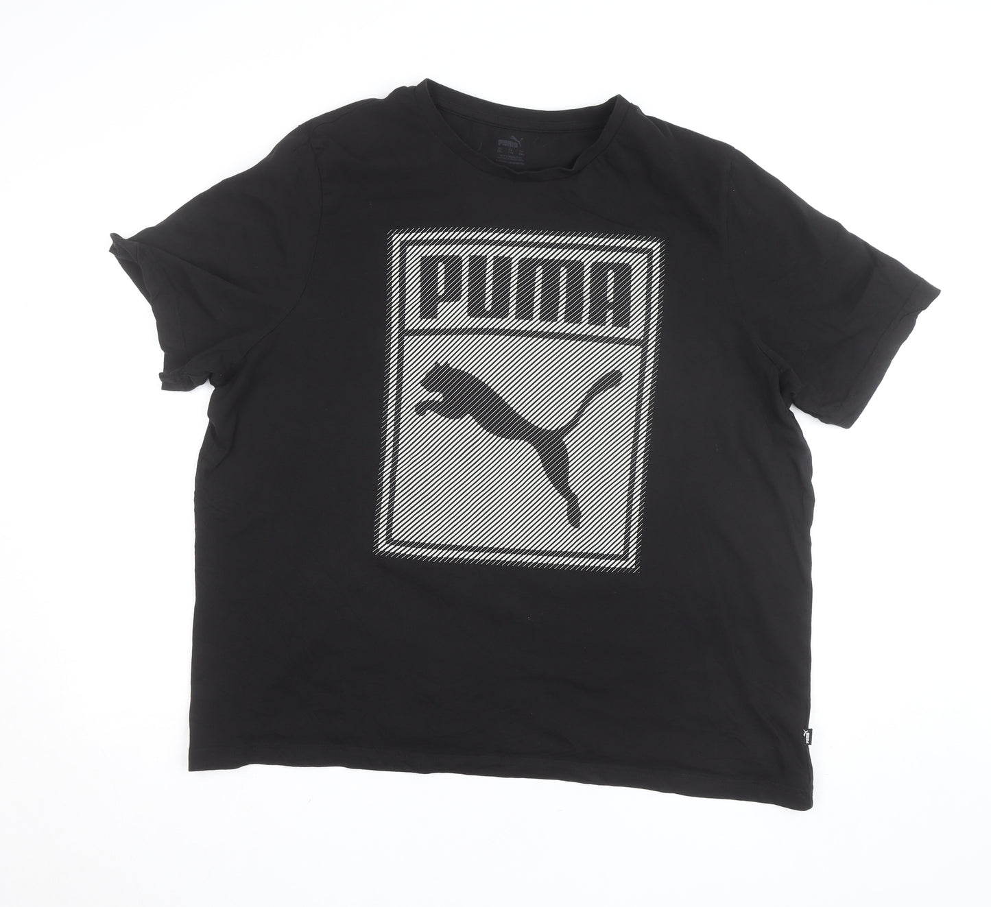 Puma Men Black Short Sleeve Crew Neck Graphic T-Shirt XL