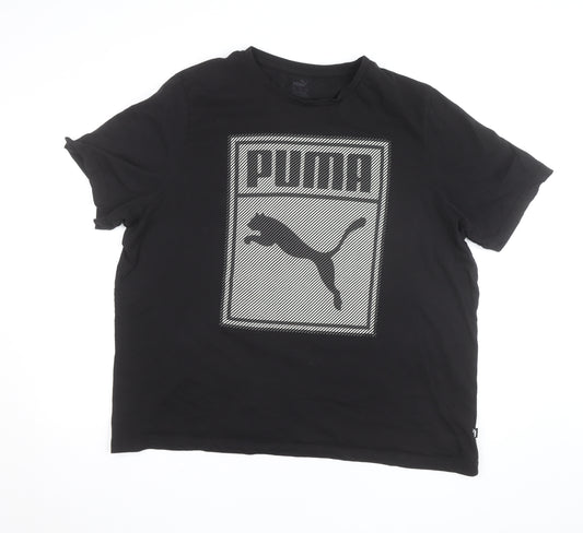 Puma Men Black Short Sleeve Crew Neck Graphic T-Shirt XL