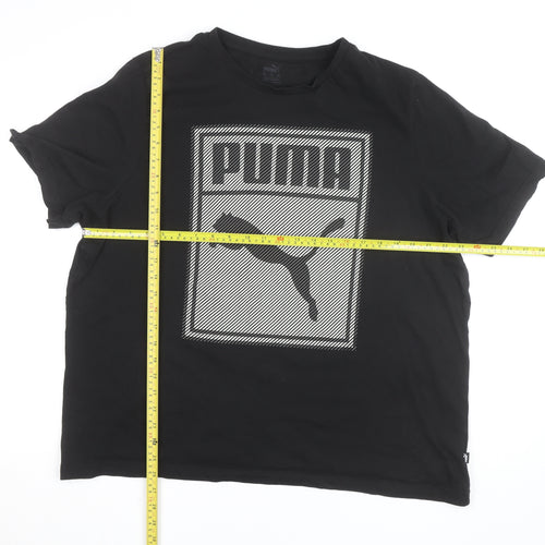 Puma Men Black Short Sleeve Crew Neck Graphic T-Shirt XL