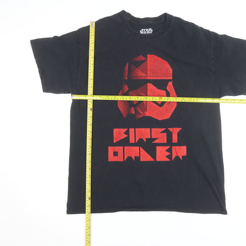 Star Wars Men Black First Order Graphic Short Sleeve Cotton T-Shirt Size L