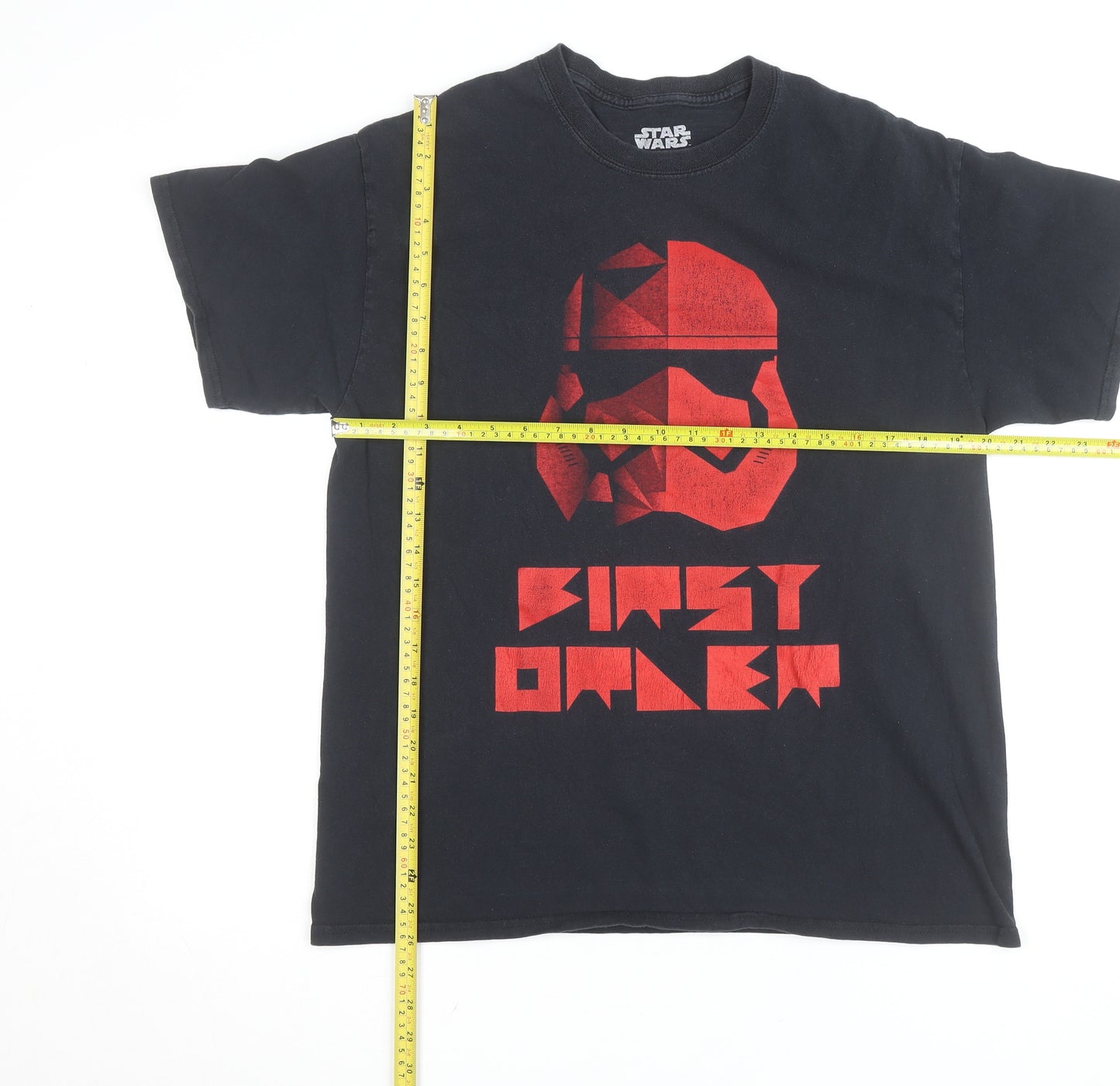 Star Wars Men Black First Order Graphic Short Sleeve Cotton T-Shirt Size L