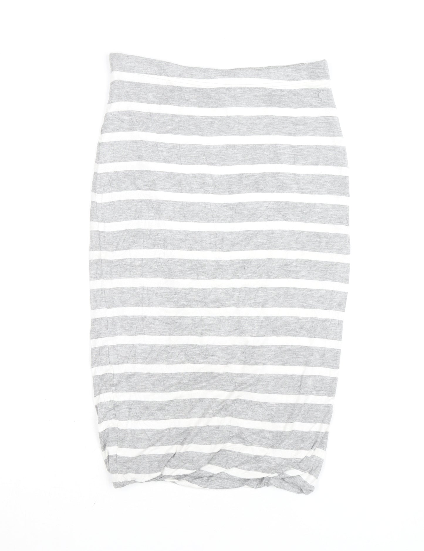 Joules Womens Grey White Striped Jersey Pencil Skirt Size 8