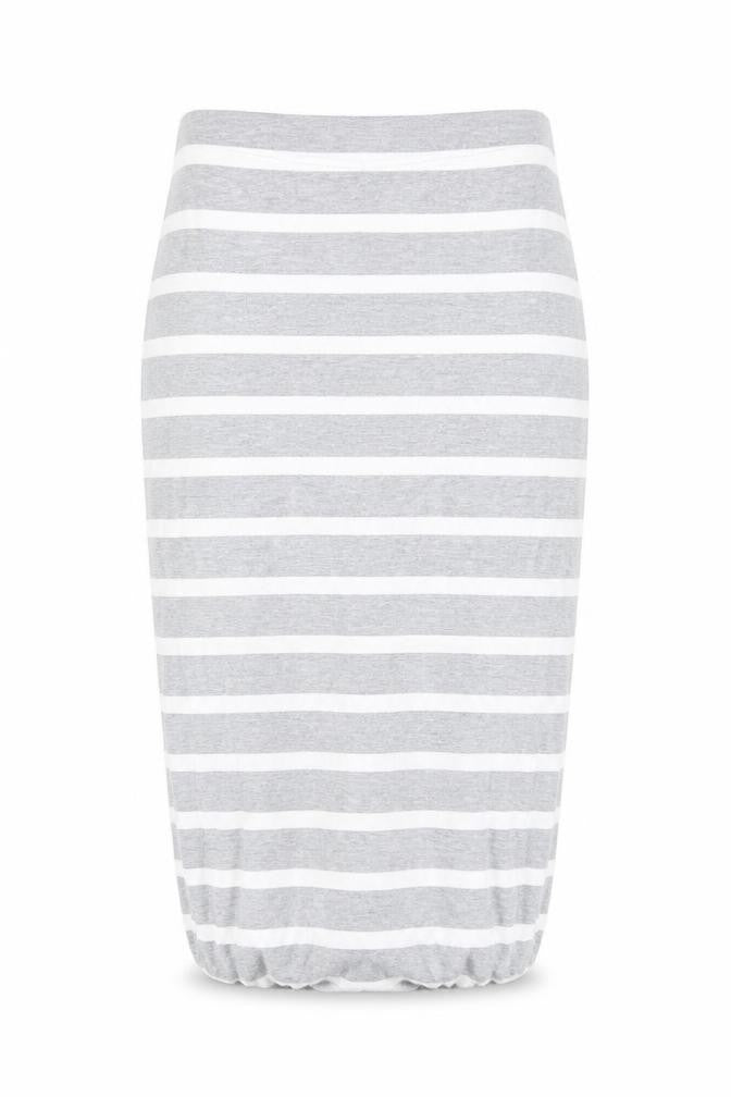 Joules Womens Grey White Striped Jersey Pencil Skirt Size 8