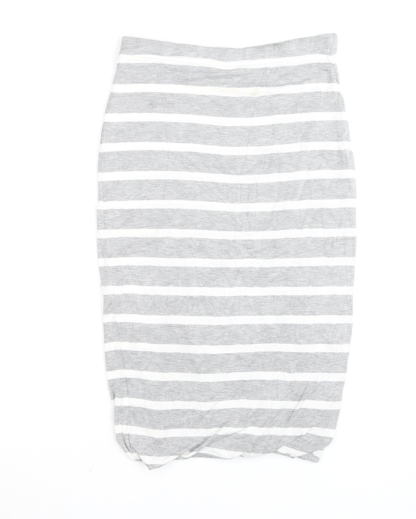 Joules Womens Grey White Striped Jersey Pencil Skirt Size 8