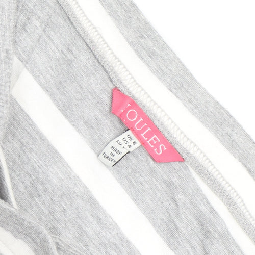Joules Womens Grey White Striped Jersey Pencil Skirt Size 8