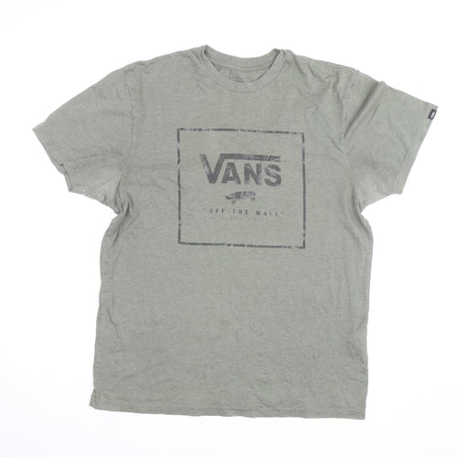 Vans Men's Green Logo Graphic Short Sleeve T-Shirt Size L