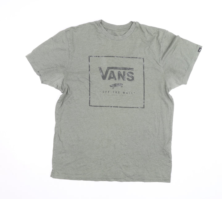 Vans Men's Green Logo Graphic Short Sleeve T-Shirt Size L