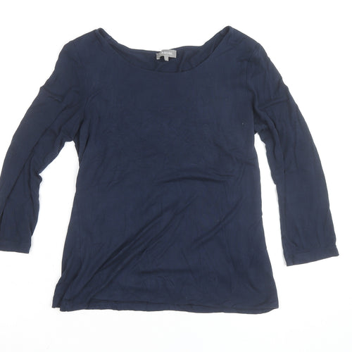 Jaeger Women's Blue 3/4 Sleeve Basic Jersey Top Size S