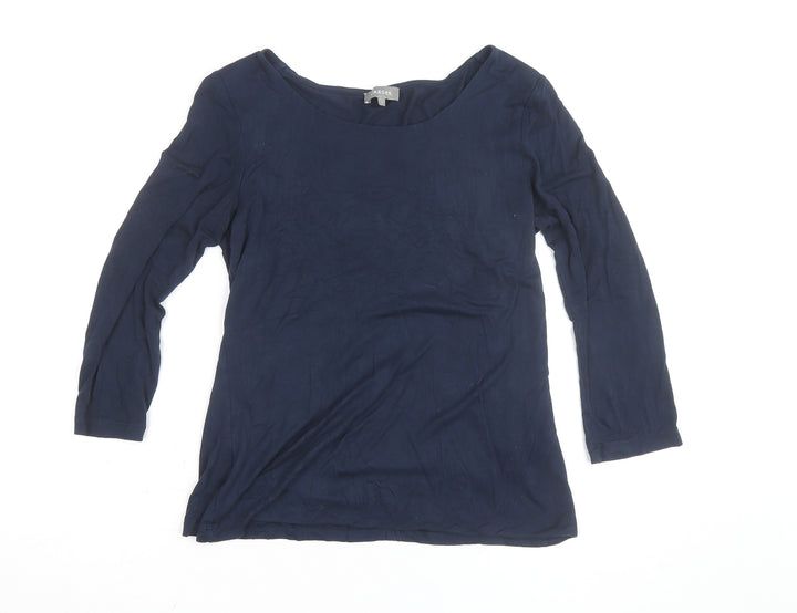 Jaeger Women's Blue 3/4 Sleeve Basic Jersey Top Size S