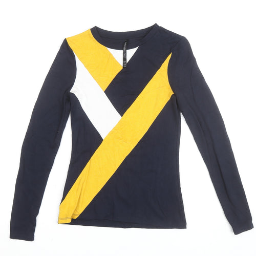 Karen Millen Women’s Multicoloured Long Sleeve Colourblock T-Shirt Size 10