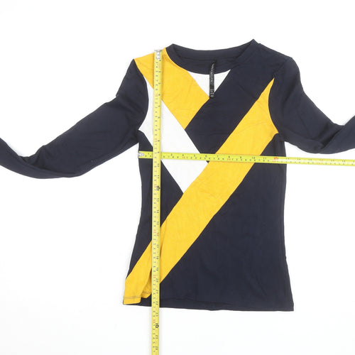 Karen Millen Women’s Multicoloured Long Sleeve Colourblock T-Shirt Size 10