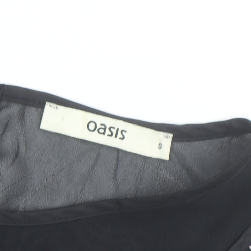 Oasis Womens Black Butterfly Print Sleeveless Blouse Size S