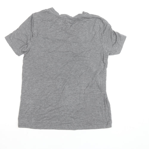 Warehouse Women’s Grey Embroidered Bird Cotton Blend T-Shirt Size 12
