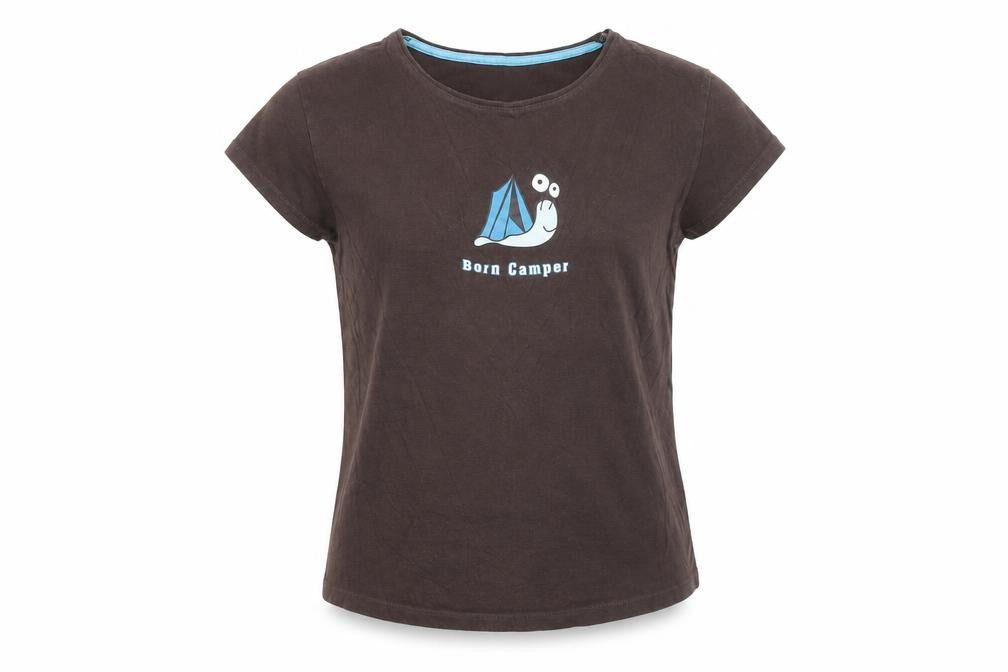 Mountain Life Girls Brown Born Camper Graphic Cotton T-Shirt Size 10