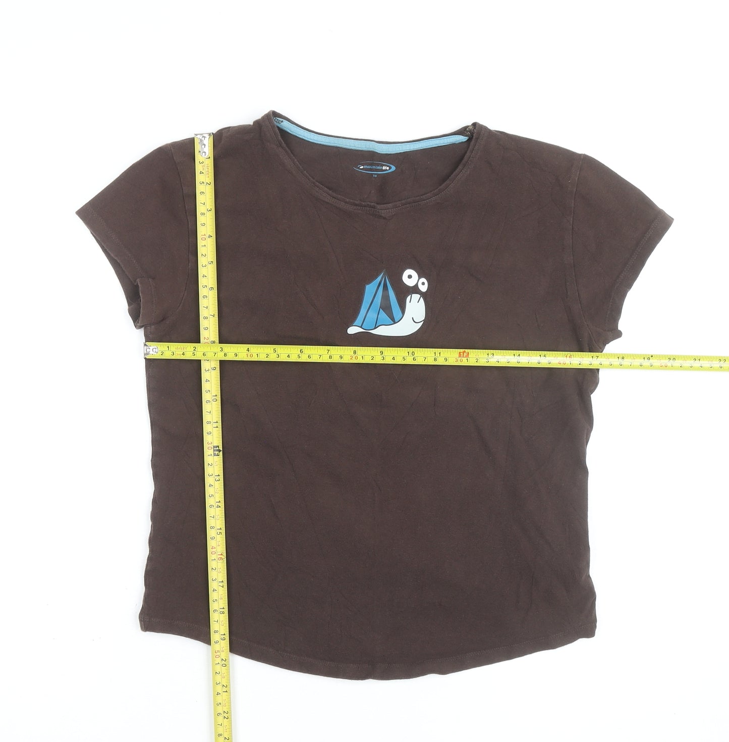 Mountain Life Girls Brown Born Camper Graphic Cotton T-Shirt Size 10
