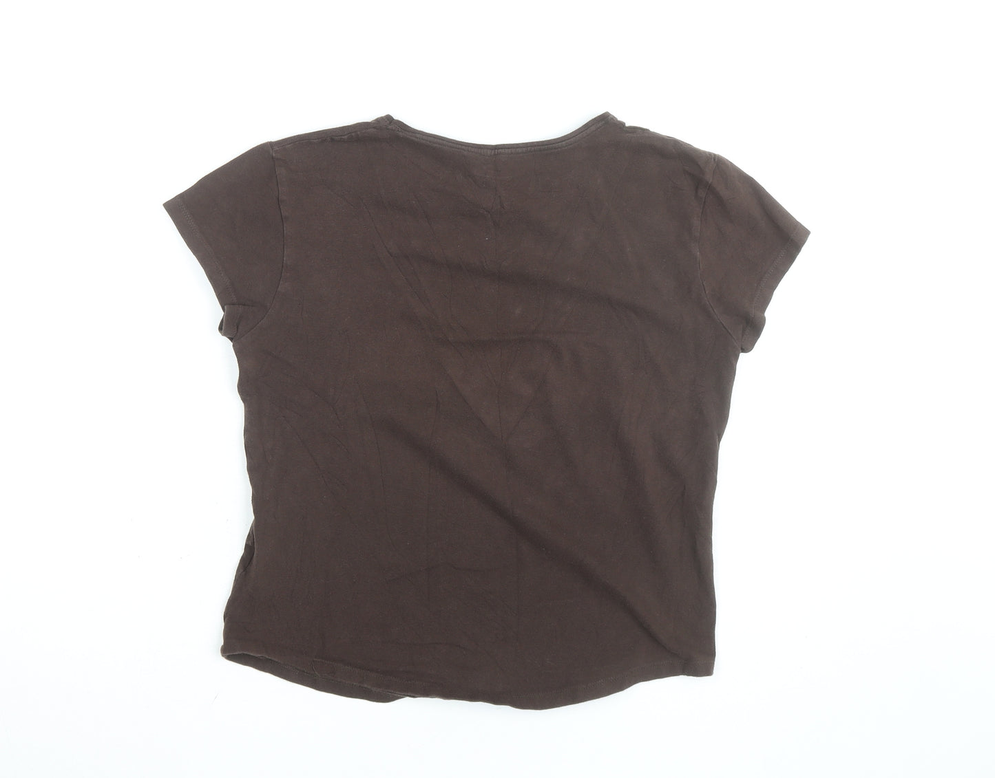 Mountain Life Girls Brown Born Camper Graphic Cotton T-Shirt Size 10