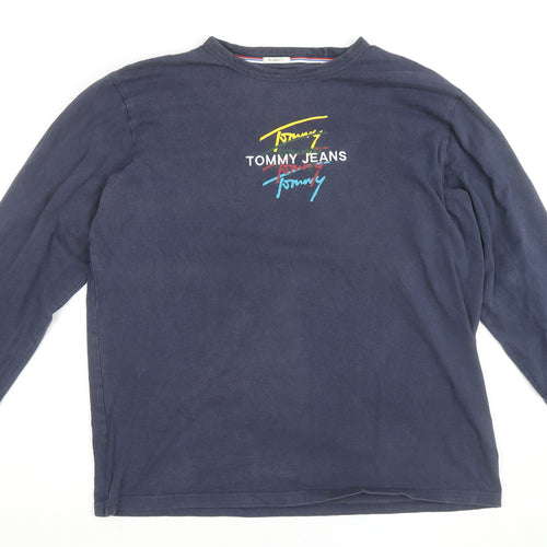 Tommy Jeans Men's Blue 2XL Relaxed Fit Crew Neck Sweatshirt