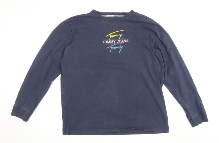 Tommy Jeans Men's Blue 2XL Relaxed Fit Crew Neck Sweatshirt