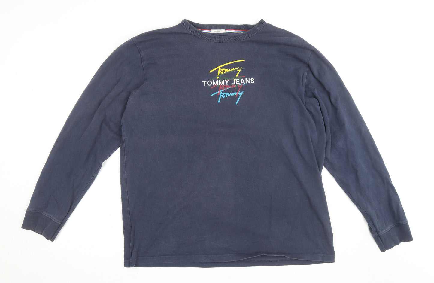 Tommy Jeans Men's Blue 2XL Relaxed Fit Crew Neck Sweatshirt