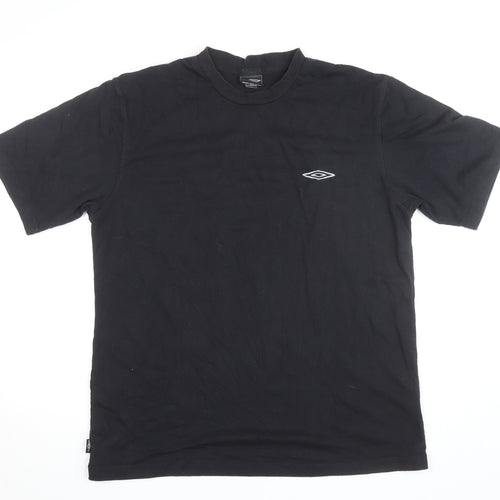 Umbro Men's Black Crew Neck Sports T-Shirt Size L