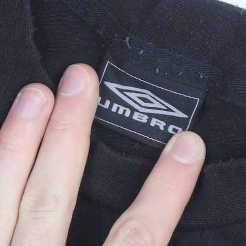 Umbro Men's Black Crew Neck Sports T-Shirt Size L