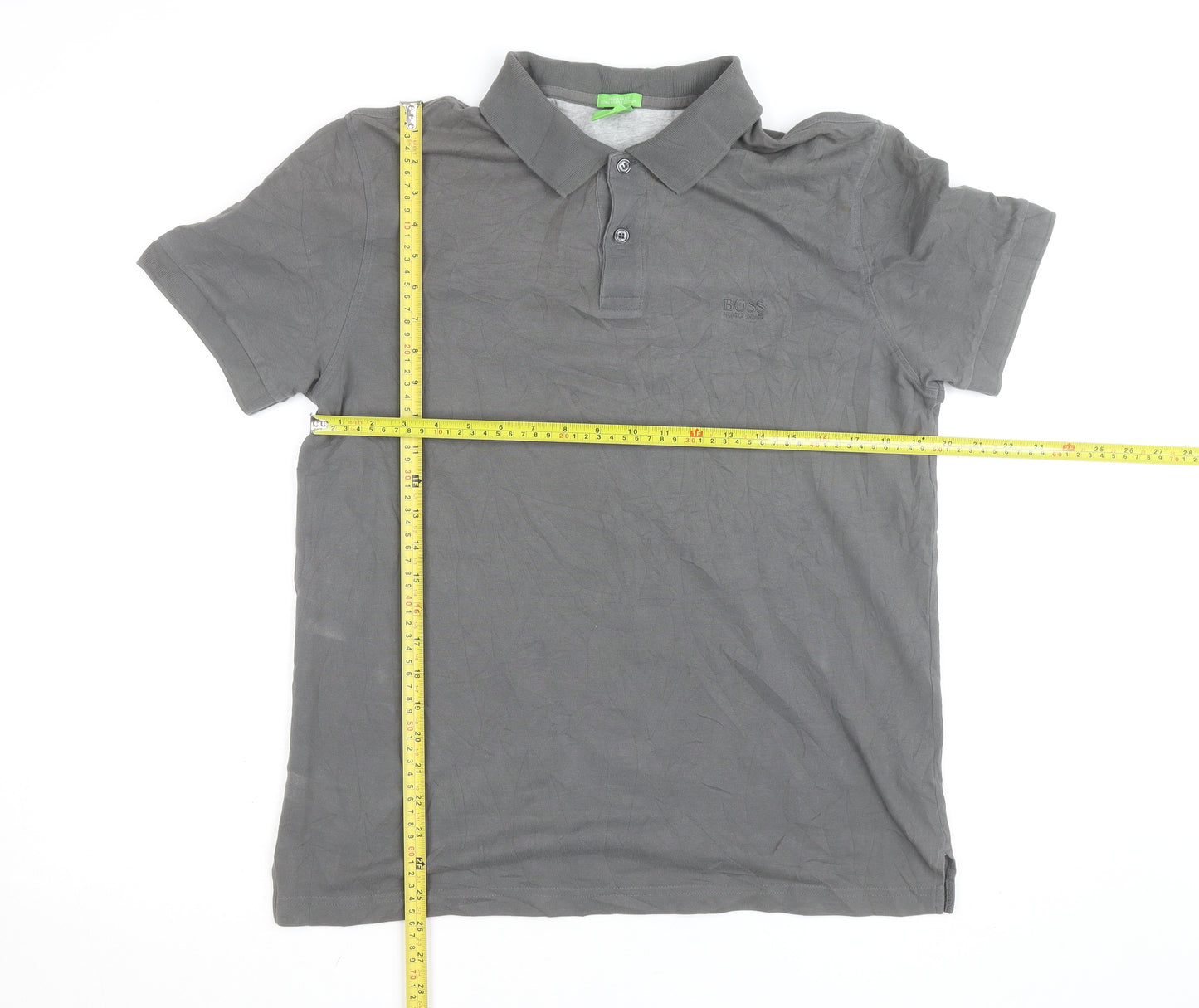 Hugo Boss Men's Grey Regular Fit Cotton Polo Shirt Size L
