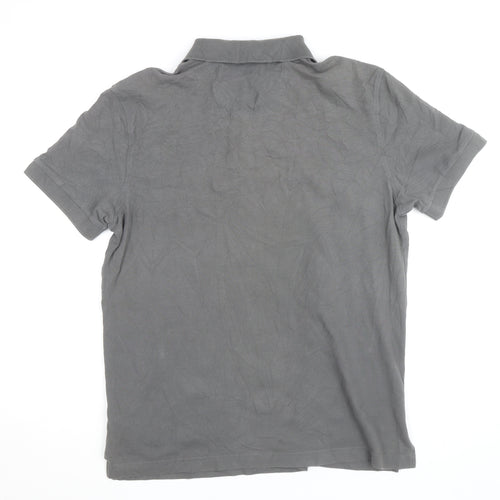 Hugo Boss Men's Grey Regular Fit Cotton Polo Shirt Size L