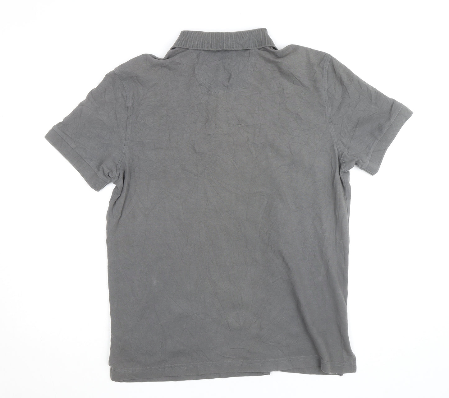 Hugo Boss Men's Grey Regular Fit Cotton Polo Shirt Size L