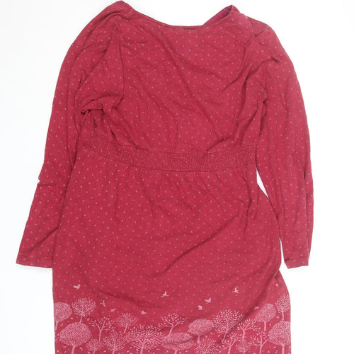 Brakeburn Women’s Red Wrap Jersey Blouse Size 14 Cotton