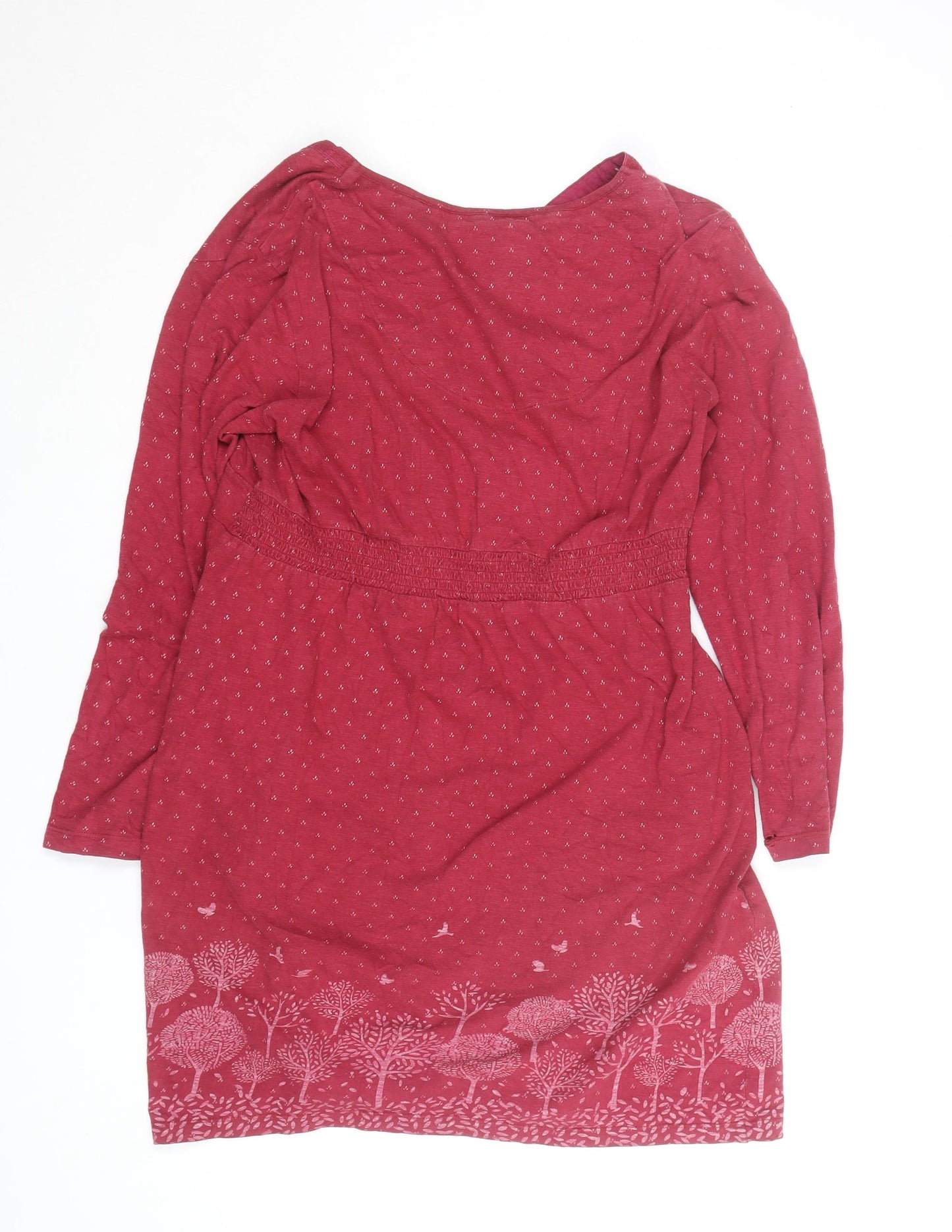 Brakeburn Women’s Red Wrap Jersey Blouse Size 14 Cotton