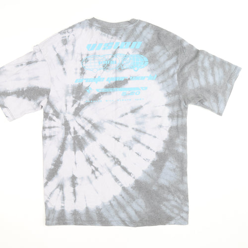 Jack & Jones Men's Grey Tie-Dye Graphic T-Shirt XS