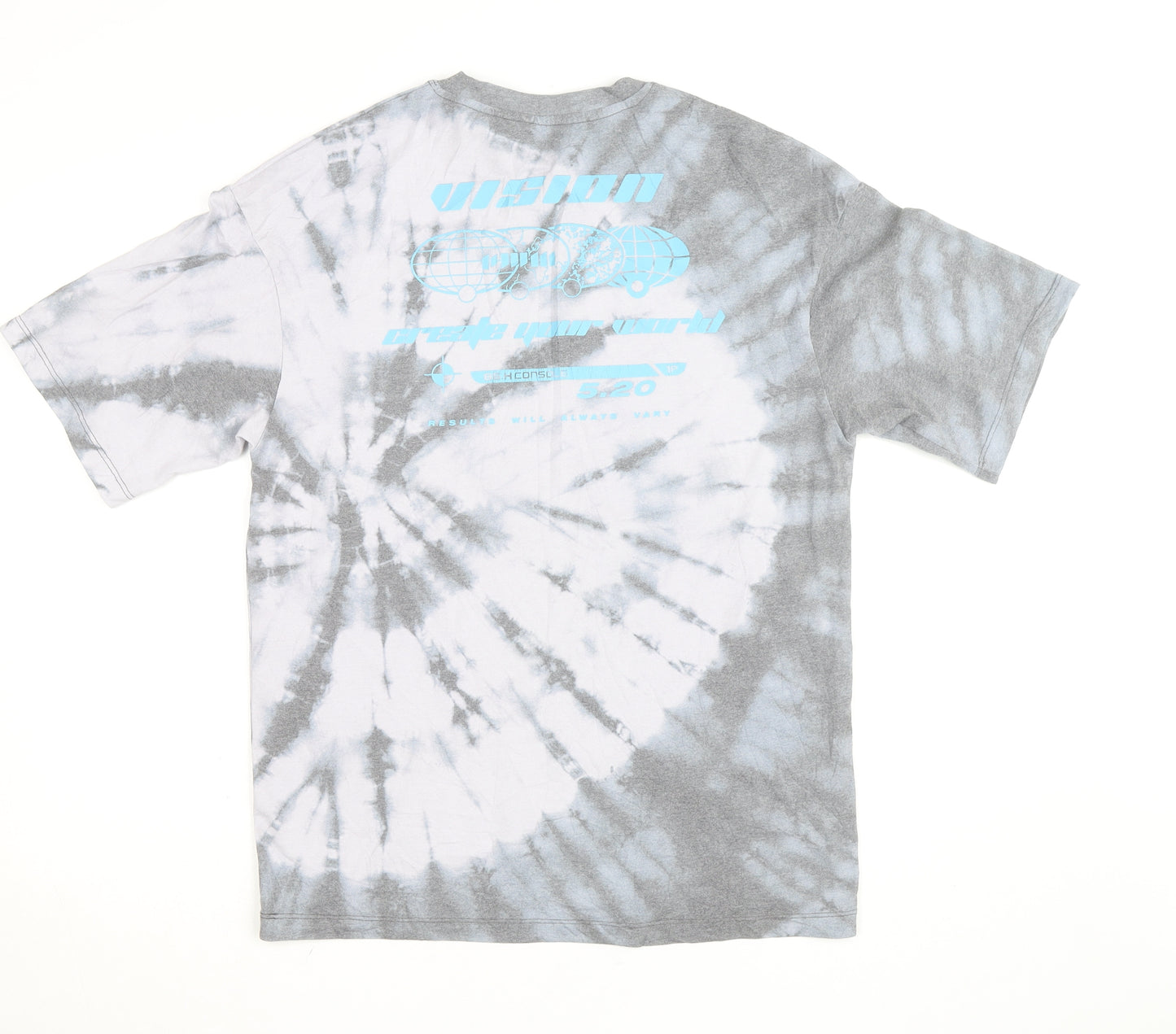 Jack & Jones Men's Grey Tie-Dye Graphic T-Shirt XS