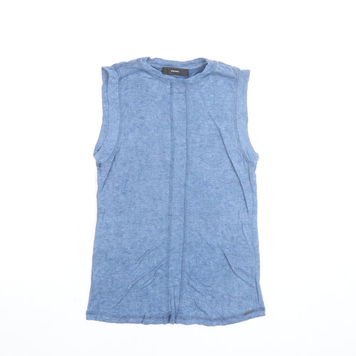 Diesel Women's Blue Sleeveless Jersey Tank Top Size M