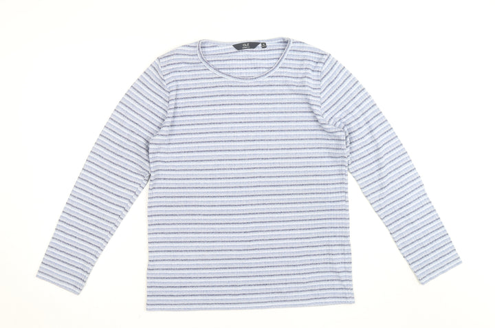 ISLE Essentials Women's Blue Striped Long Sleeve Knit Top Size 14-16