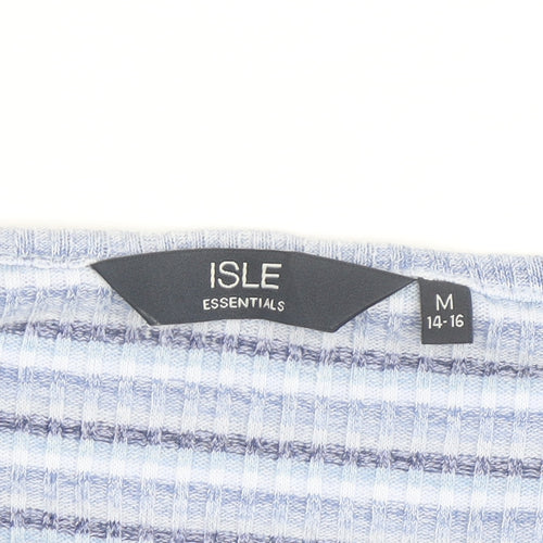 ISLE Essentials Women's Blue Striped Long Sleeve Knit Top Size 14-16