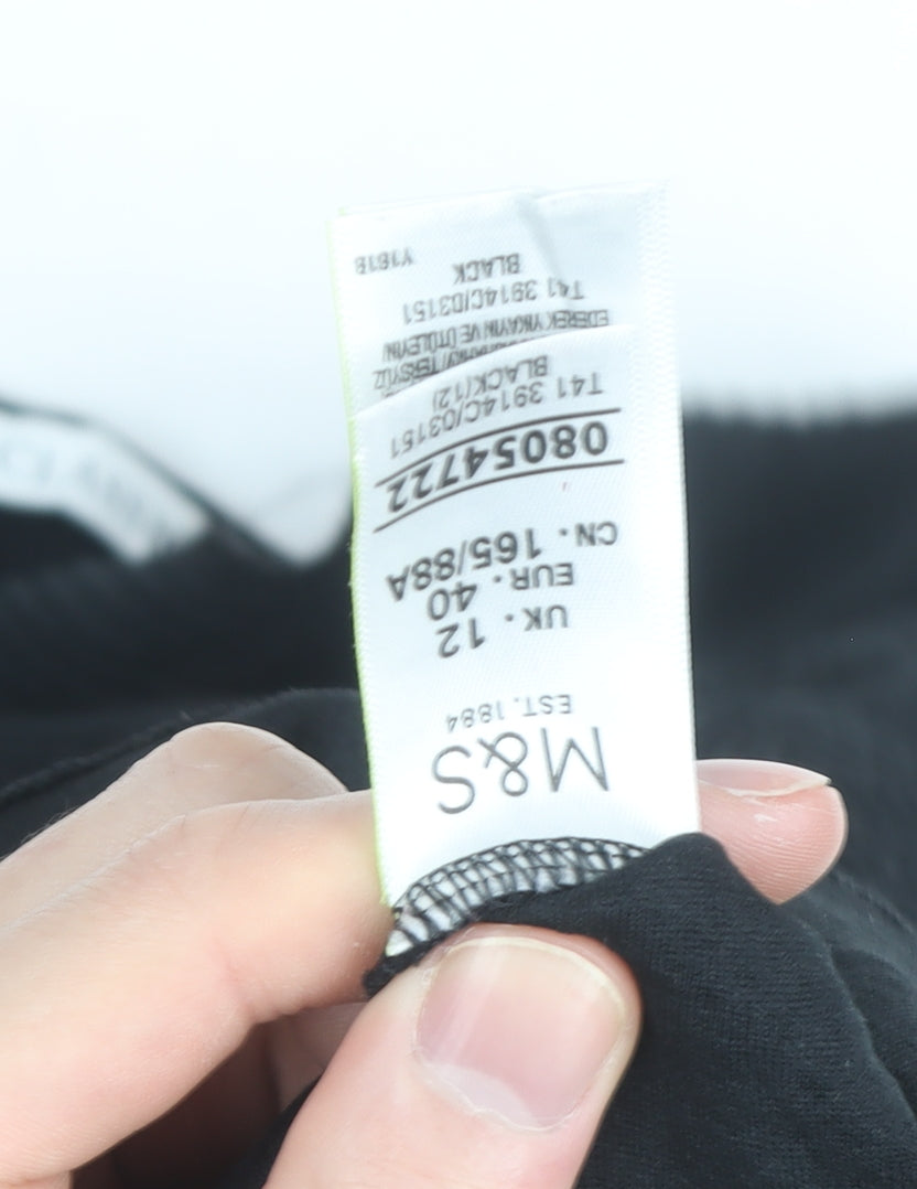 Marks and Spencer Women's Black Size 12 Classic Stretch Blouse