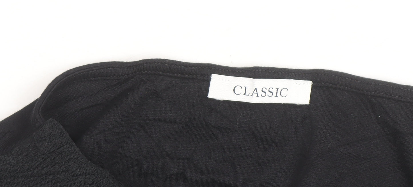 Marks and Spencer Women's Black Size 12 Classic Stretch Blouse