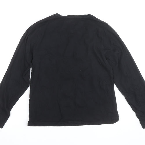 Primark Unisex Black Stranger Things Long Sleeve Cotton Top XS