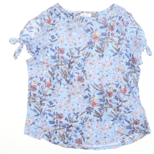 Marks and Spencer Per Una Blue Floral Short Sleeve Tunic Blouse Women’s Size 16