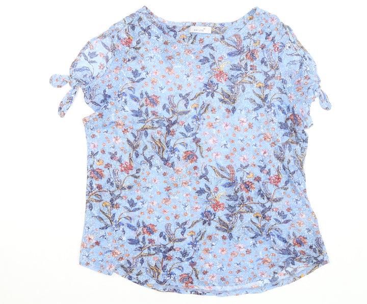 Marks and Spencer Per Una Blue Floral Short Sleeve Tunic Blouse Women’s Size 16
